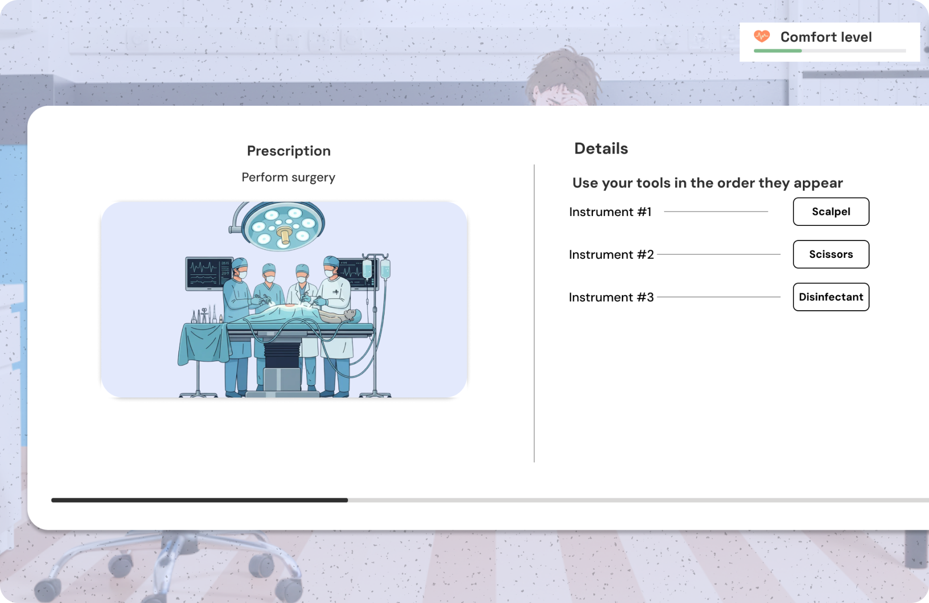 Surgery scenario gameplay